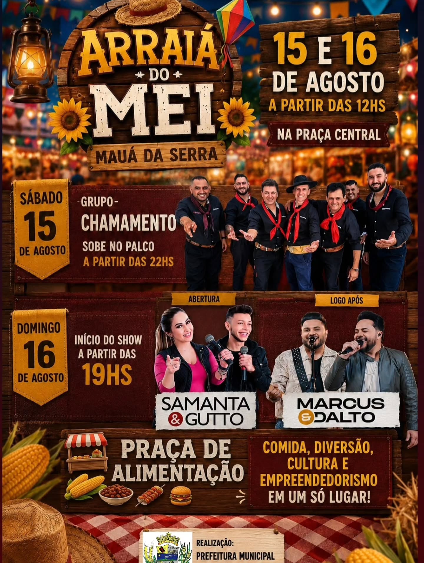 Arraiá do MEI acontece em 15 e 16 de agosto na Praça Central