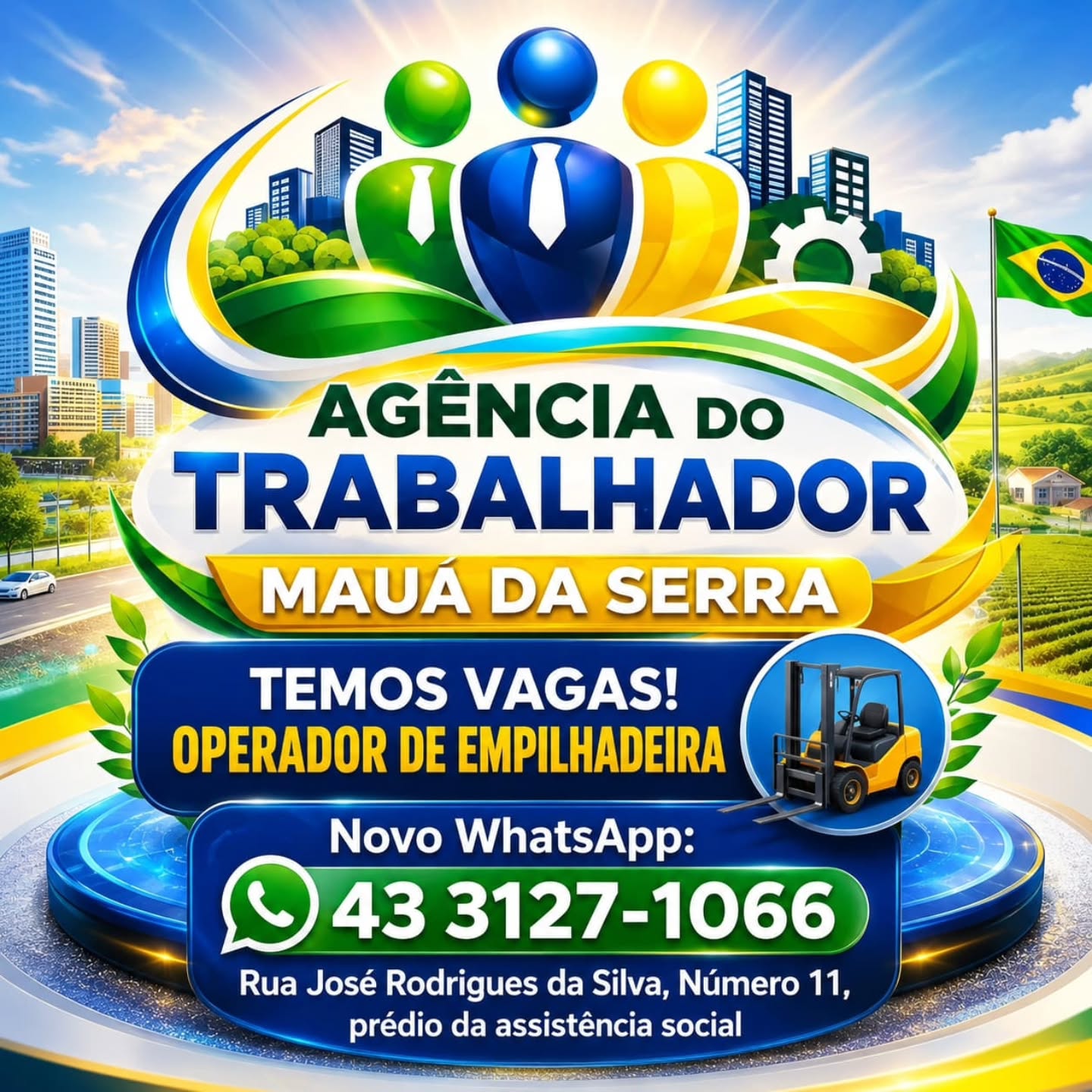 Agência do Trabalhador de Mauá da Serra tem vaga para Operador de Empilhadeira