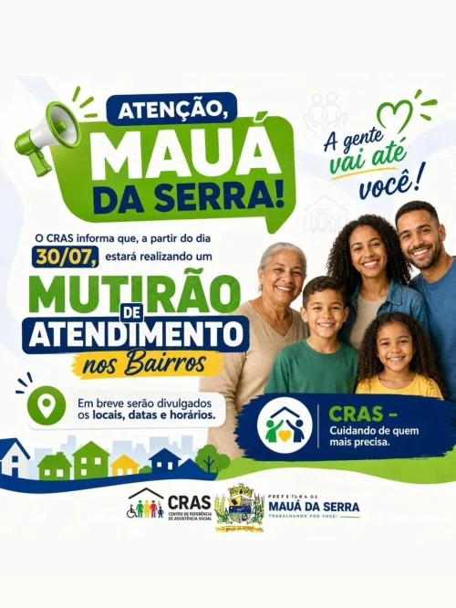 CRAS realizará Mutirão de Atendimento nos Bairros