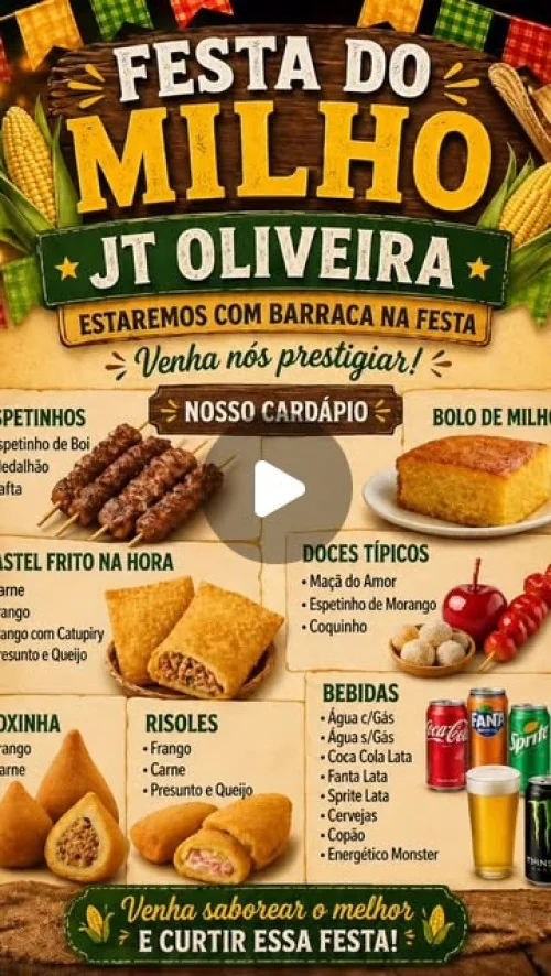 JT OLIVEIRA - ESTAREMOS COM BARRACA NA FESTA! FESTA DO MILHO