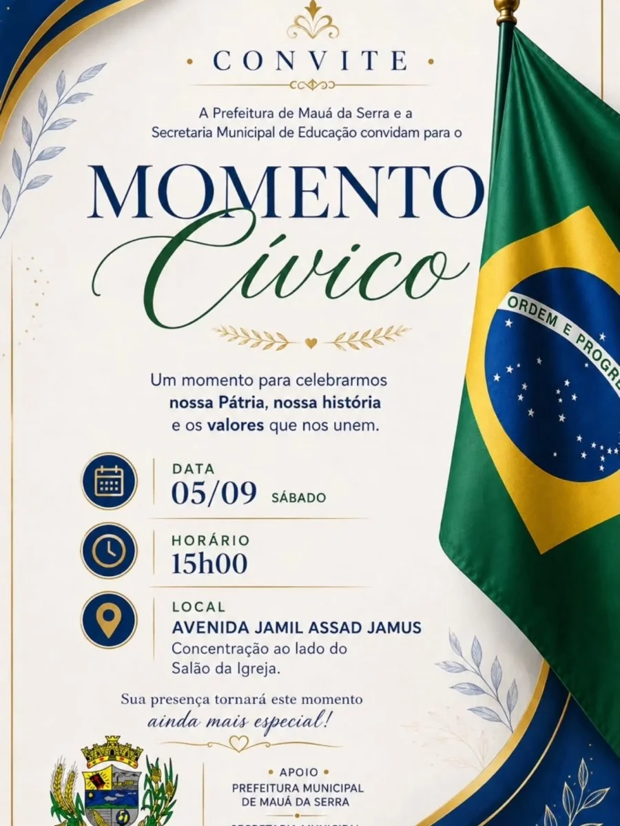 Momento Cívico acontece em 5 de setembro