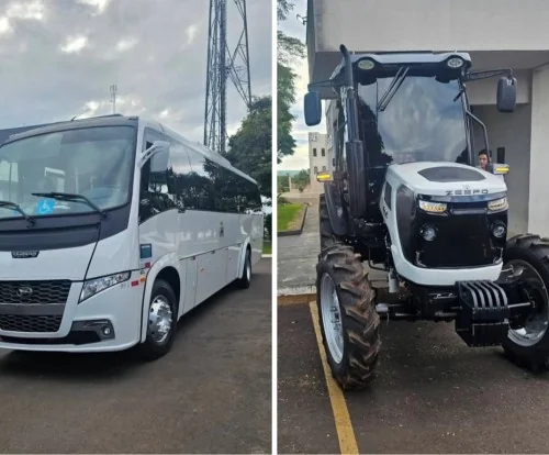 Mauá da Serra recebe ônibus 0 km e trator agrícola