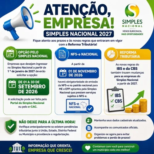 Atenção, empresa! Simples Nacional 2027: fique atento aos prazos e às novas regras